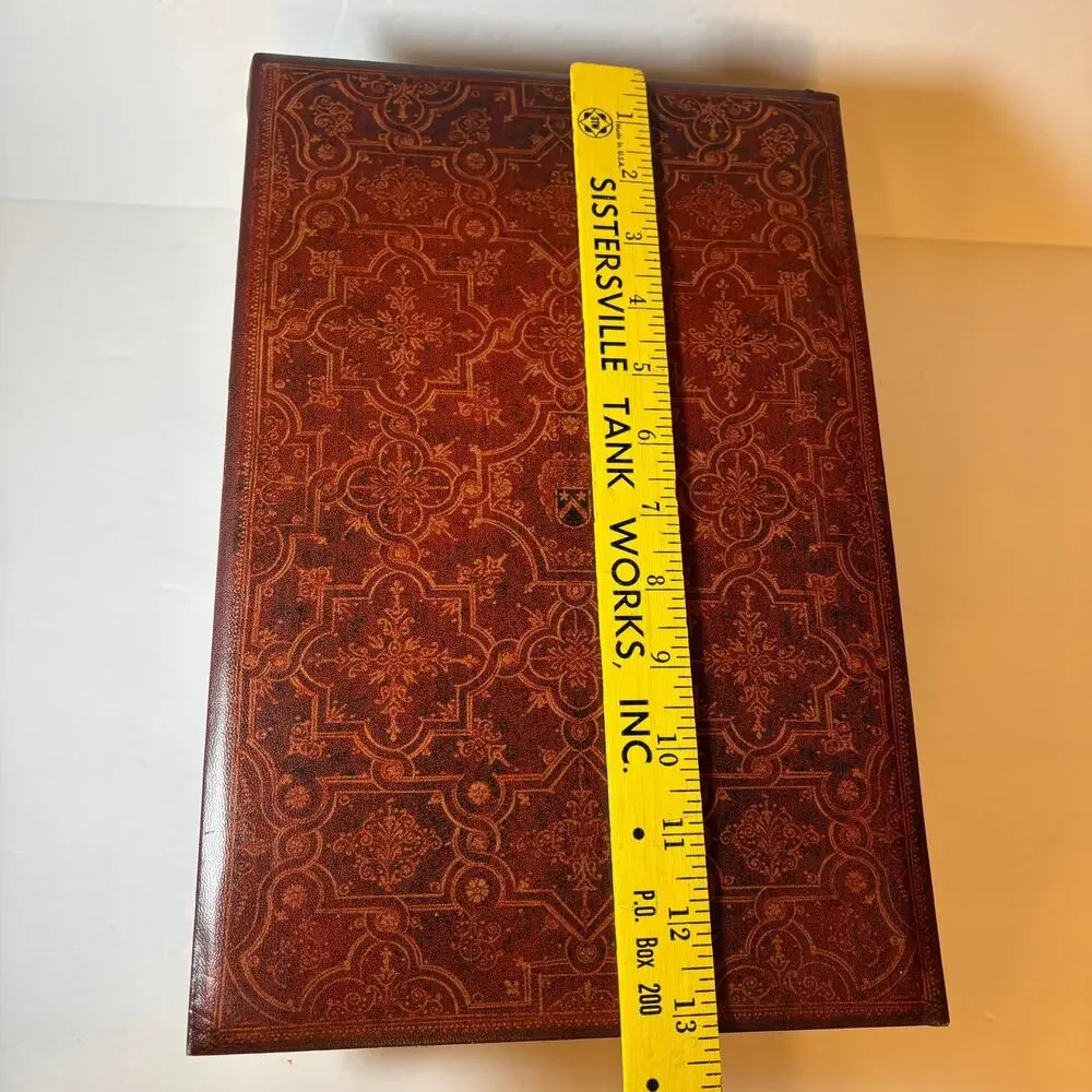 Lot 2 Vintage Aged Book Faux Leather Hidden Safe Stash Boxes Storage Compartment